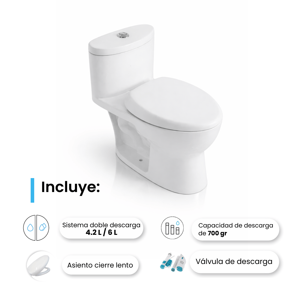 Sanitario One Piece Foncer Atenea Doble Descarga – FC-ATENEA