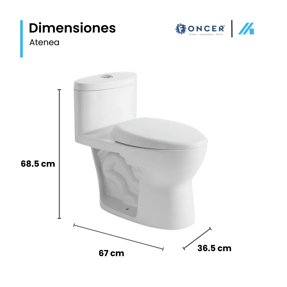 Sanitario One Piece Foncer Atenea Doble Descarga – FC-ATENEA