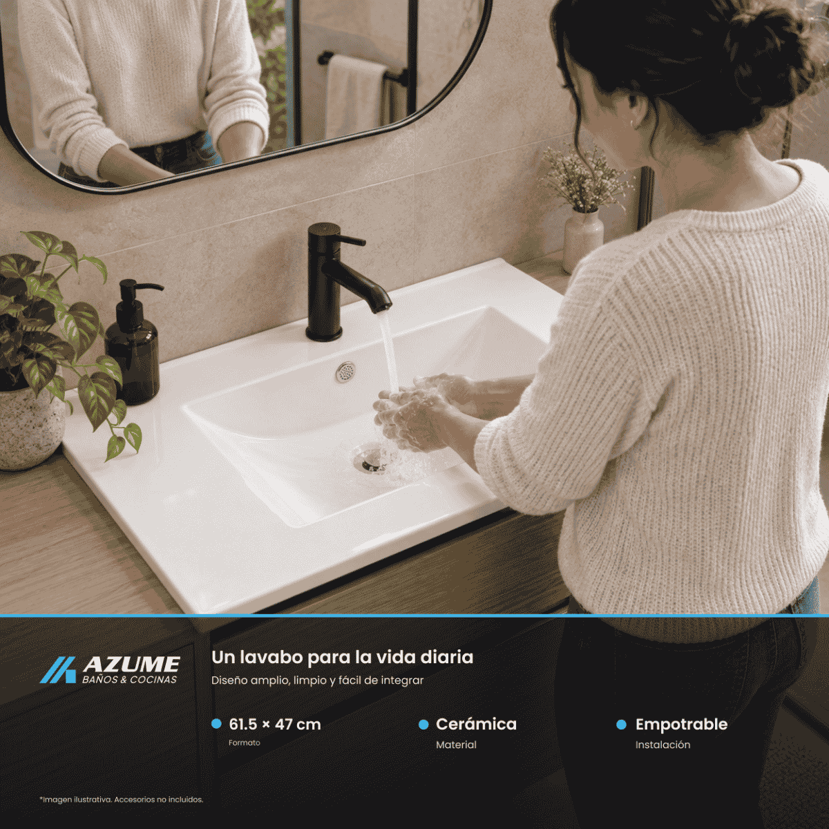 Cubierta para Mueble de Baño con Lavabo Cerámico Blanco 61 cm – LU-OMK-868-60E Cubierta para Mueble de Baño con Lavabo Cerámico Blanco 61 cm – LU-OMK-868-60E