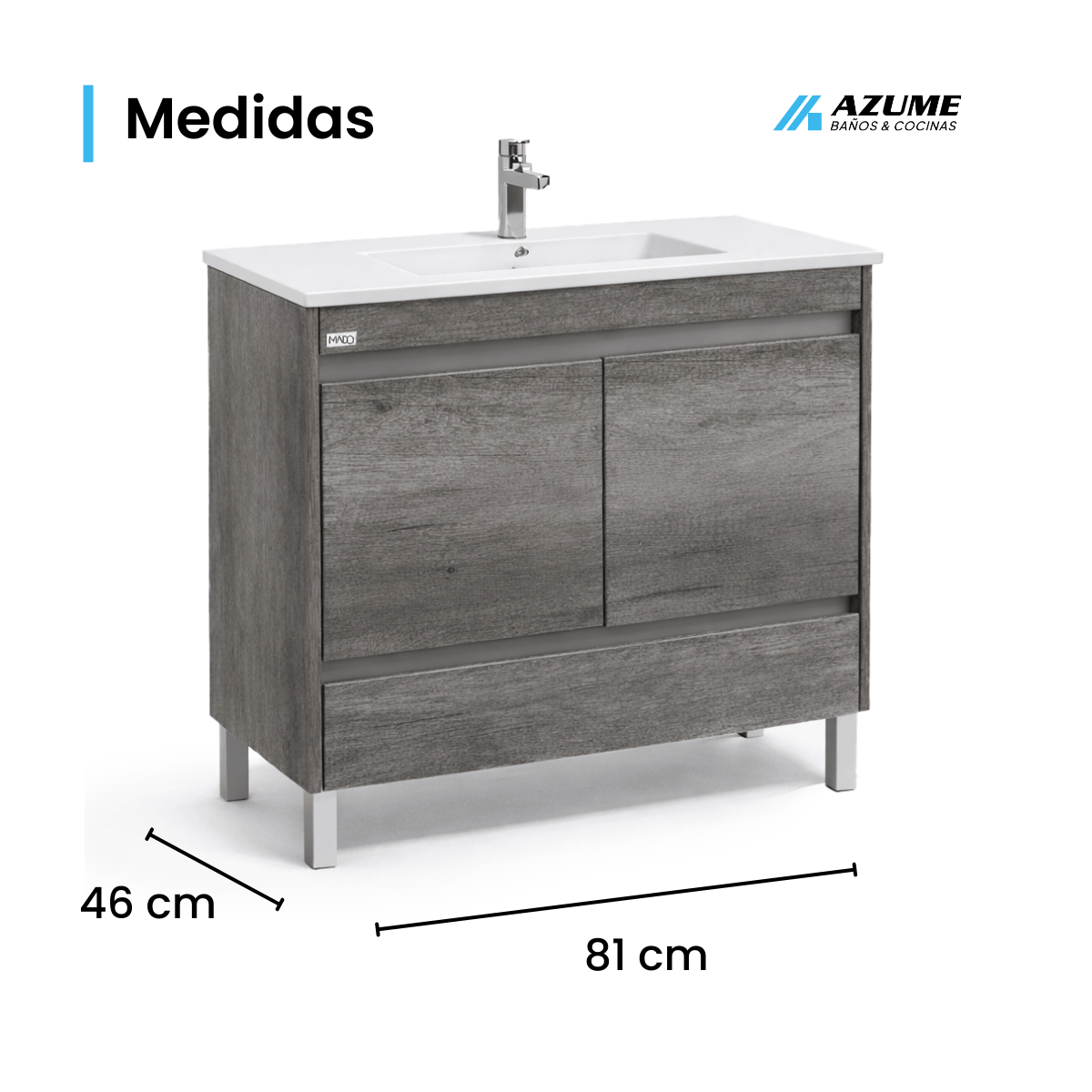 Gabinete Mado Modelo Argelia 80 cm incluye llave y contra – VN-ARGELIA 80-LO