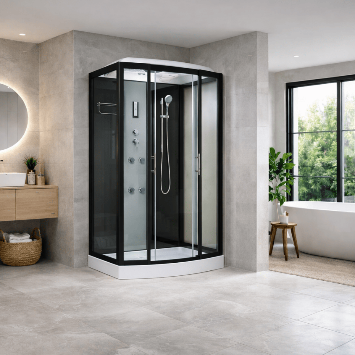 Alternative view of Cabina Quarella 109 Panel de Hidroducha, luz led - QD-109