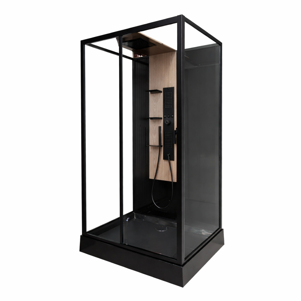 Cabina Quarella Negro Mate Ducha completa – QD-HOKO-002
