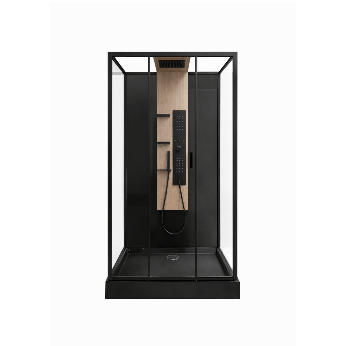 Alternative view of Cabina Quarella Negro Mate Ducha completa - QD-HOKO-002