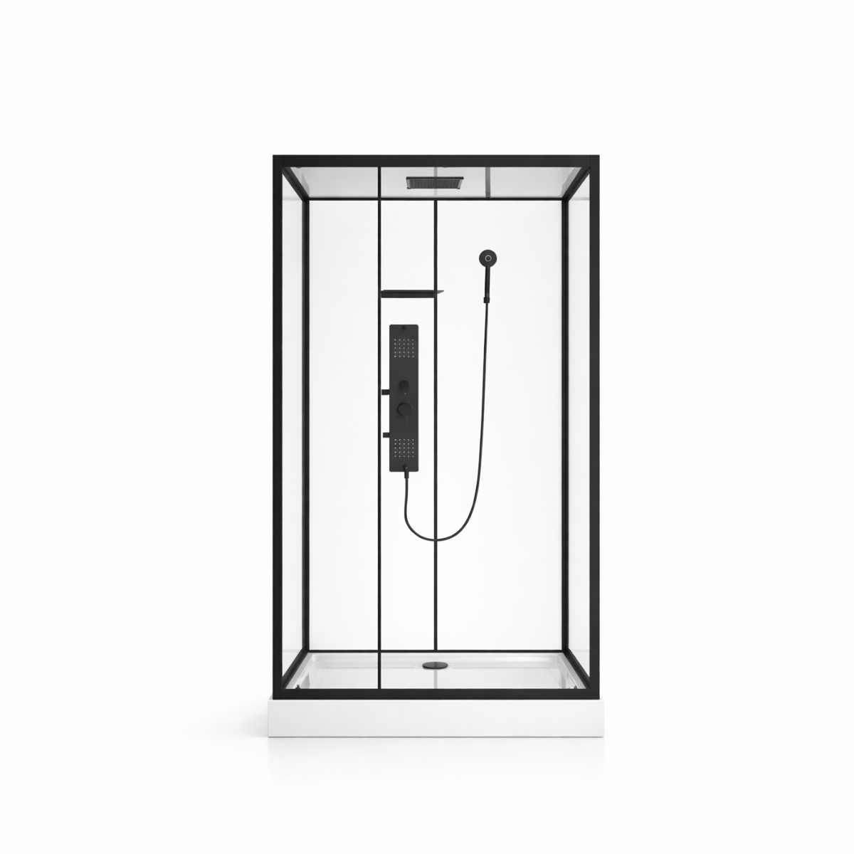 Cabina Cristal Templando, Ducha de techo y Telefono 120 x 85 x 215 cm – QD-HOKO-021