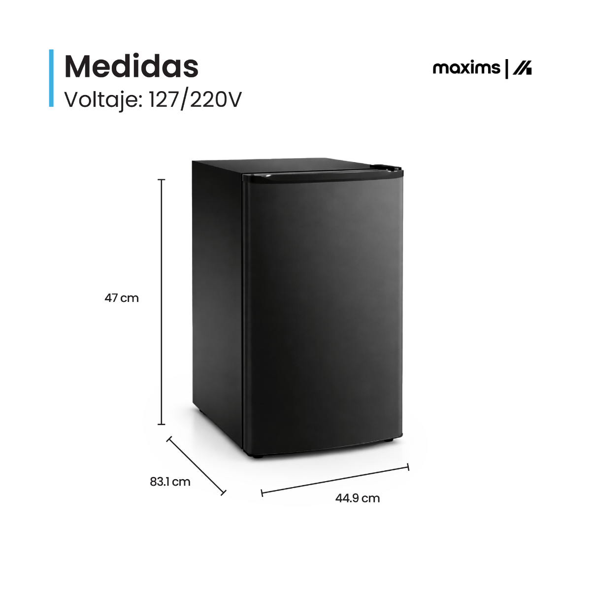 Frigobar Maxims 92 Litros Negro 83 cm – MX-BC-98-B