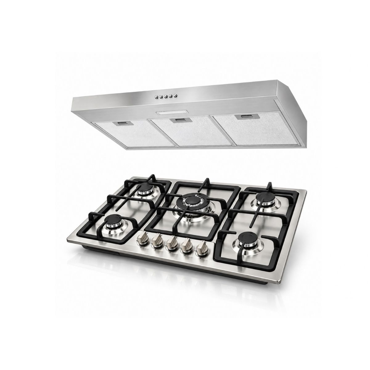 Dúo Parrilla y Campana de Cocina Maxims Steel 76 Acero Inoxidable – MX-DUOM76SS