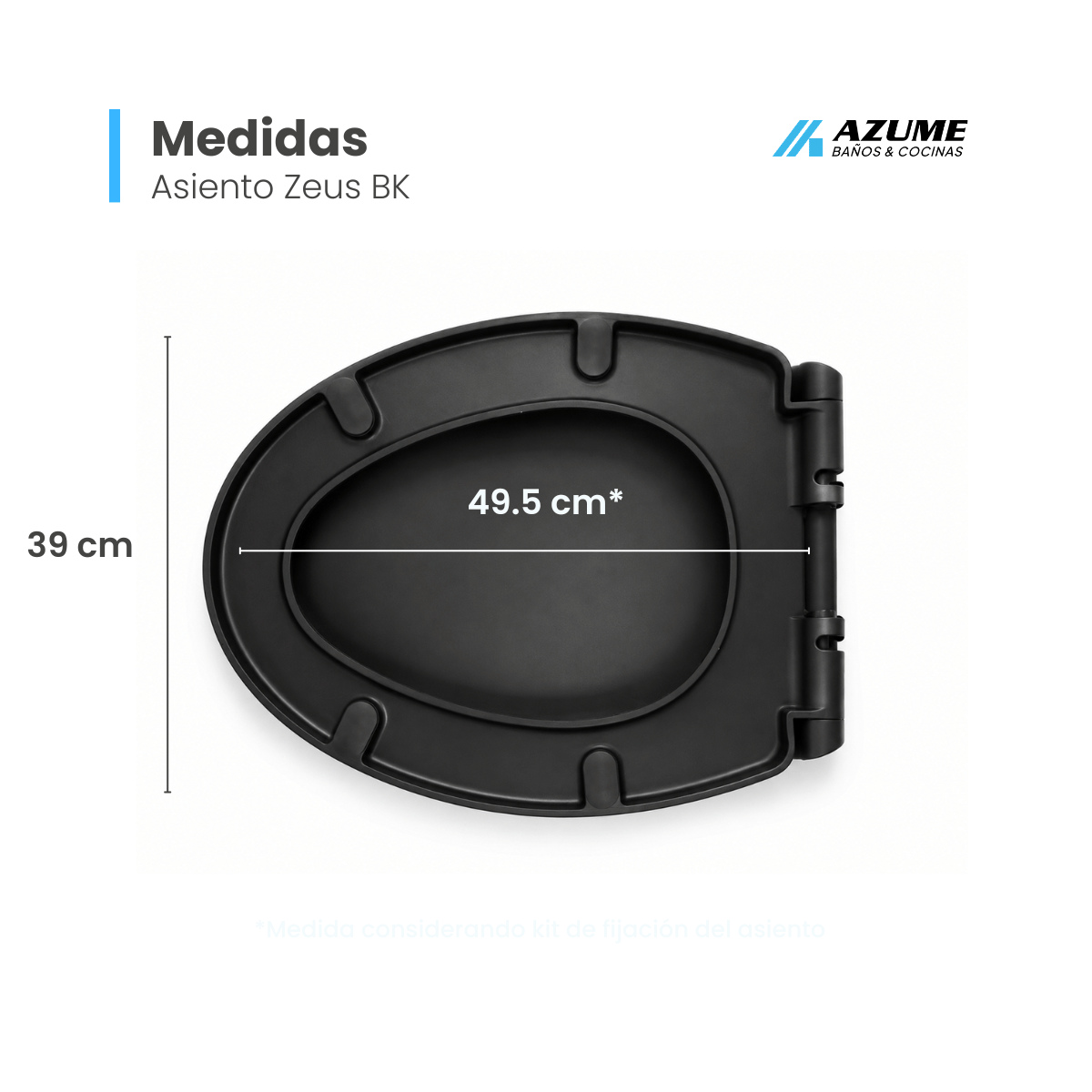 Asiento para Sanitario Castel Zeus Negro Mate Cierre Lento – CA-ASIENTO ZEUS BK
