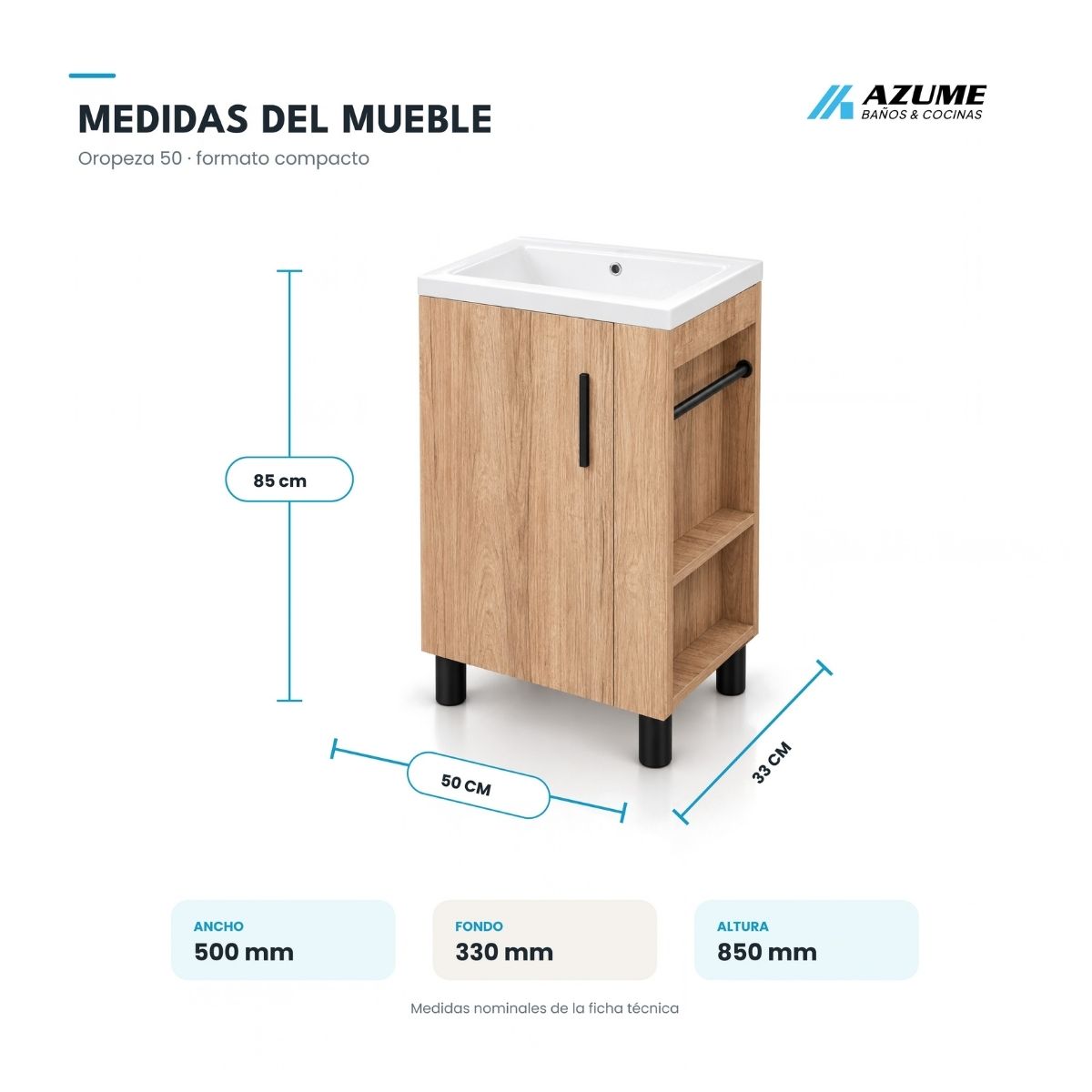 Mueble para Baño Castel Oropeza 50 cm – CA-OROPEZA 50