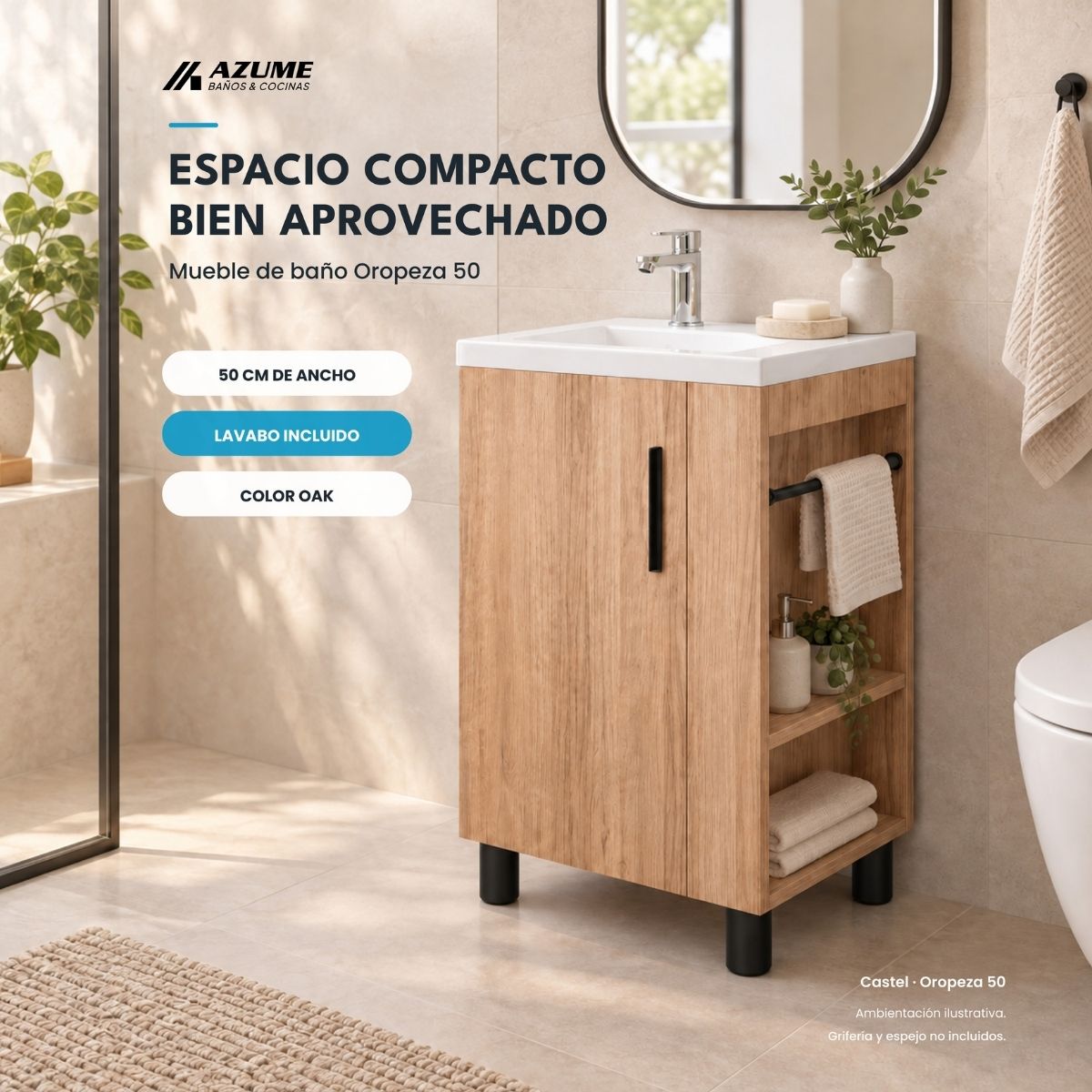 Mueble para Baño Castel Oropeza 50 cm – CA-OROPEZA 50