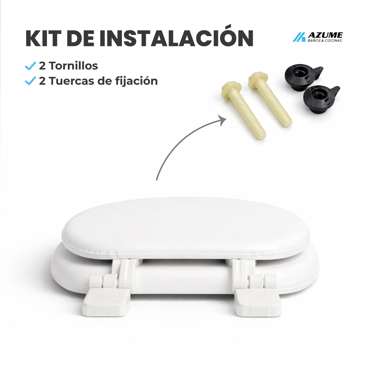 Asiento para Sanitario Acojinado Decor Plus Blanco Bordado – BE-211 000