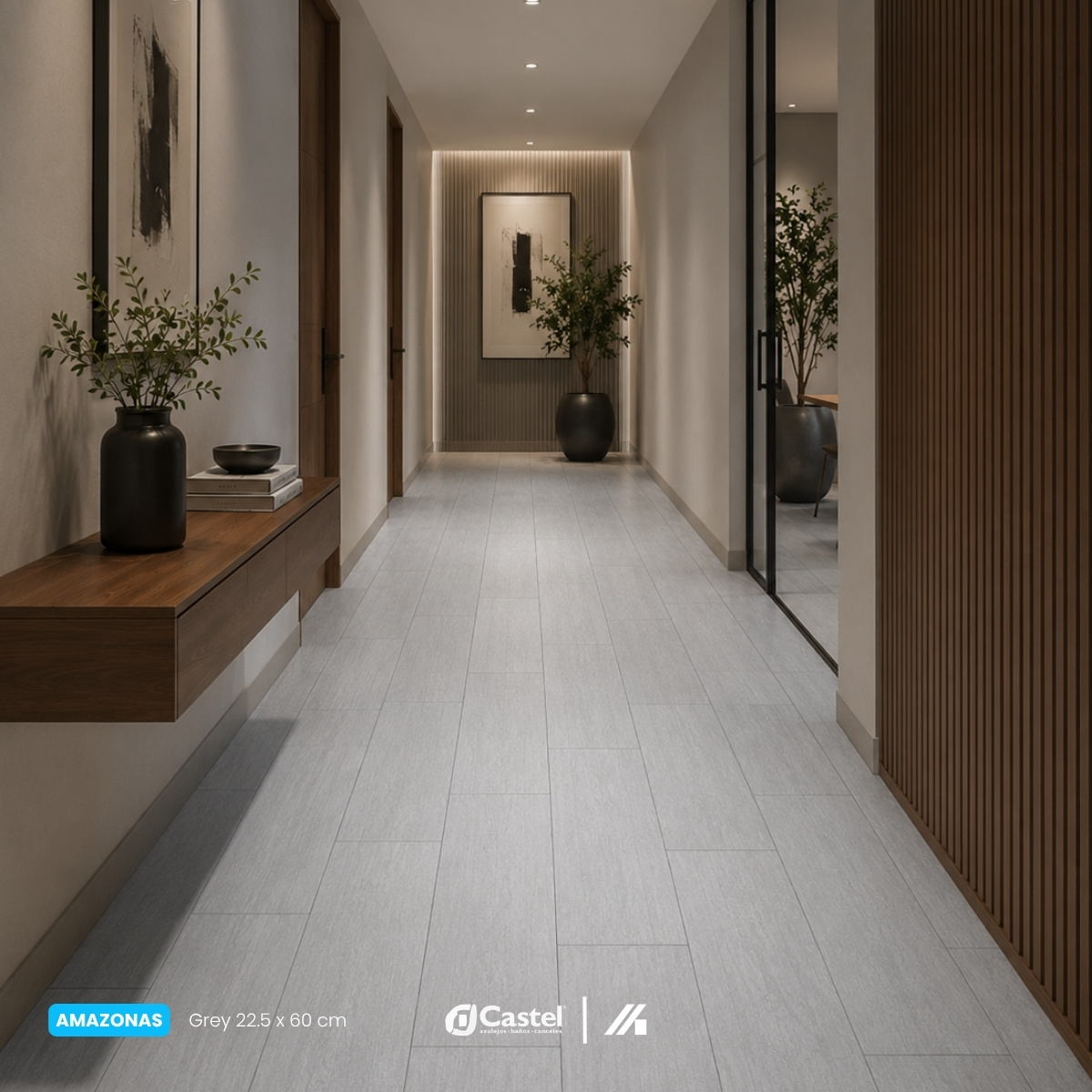 Alternative view of Piso porcelanico Castel 22.5 ×120 Amazonas Grey- CA-AMAZONAS 26 GREY