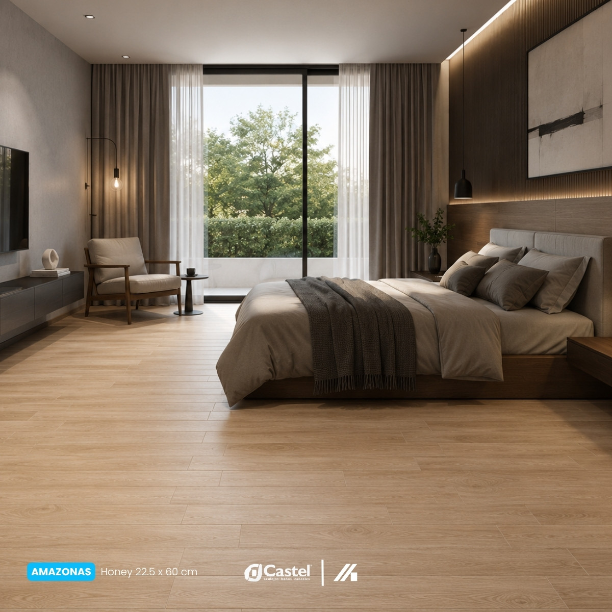 Alternative view of Piso porcelanico Castel 22.5 ×120 Amazonas Honey - CA-AMAZONAS 26 HONEY