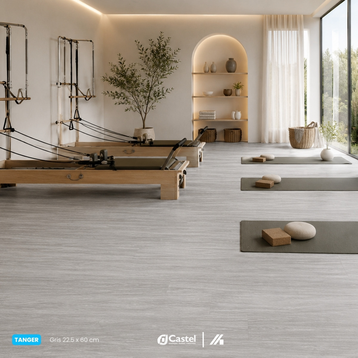 Alternative view of Piso porcelanico Castel 22.5 x 60 Tanger Gris Caja 14 pza - CA-TANGER 26 GRIS