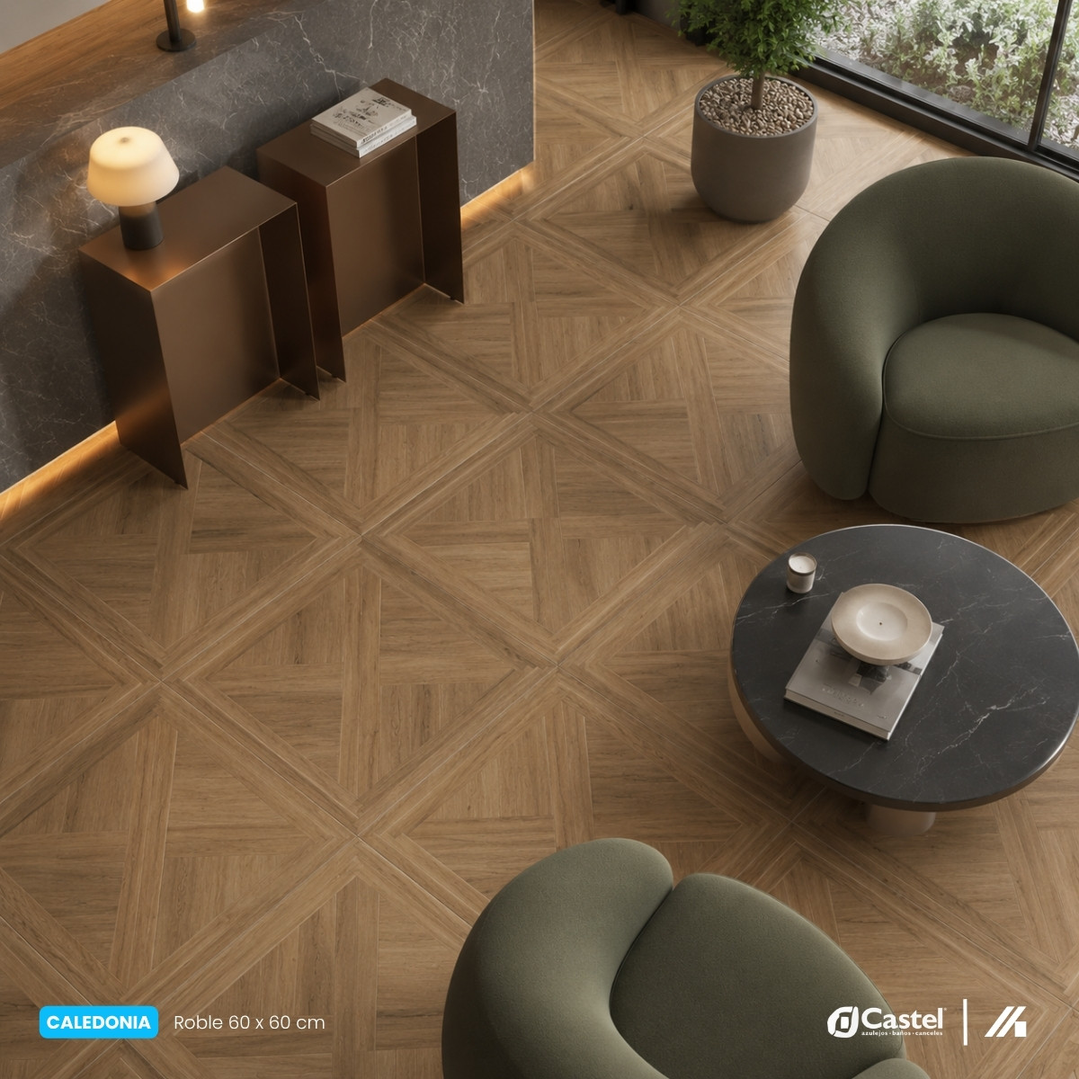 Alternative view of Piso porcelanico Castel 60 x 60 Caledonia Roble - CA-CALEDONIA 66 ROBLE