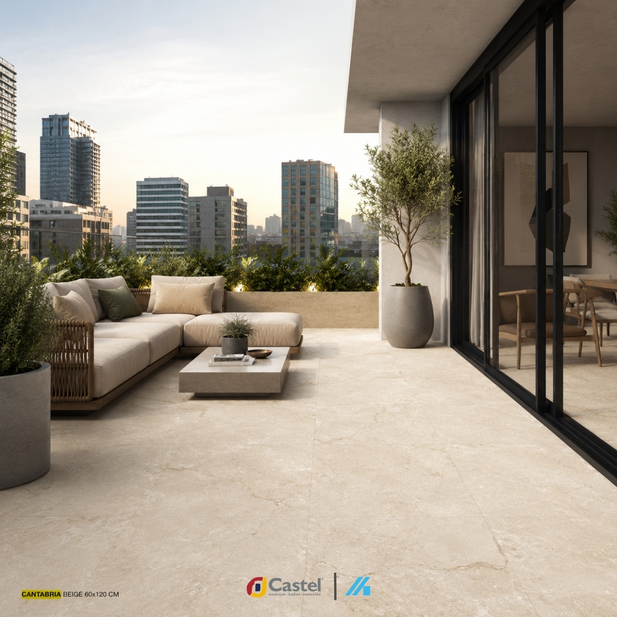 Alternative view of Piso porcelanico Castel 60x120 Cantabria Caja 3 Pza -  CA-CANTABRIA 62 BEIGE