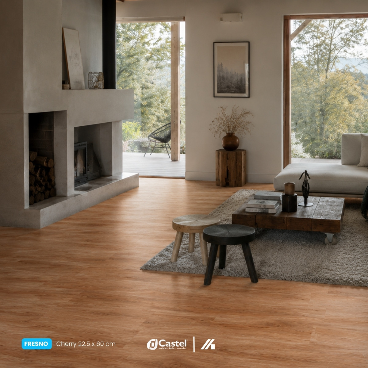 Alternative view of Piso porcelanico Castel 22.5 ×120 Fresno Gris Caja 14 pza - CA-FRESNO 26 GRIS