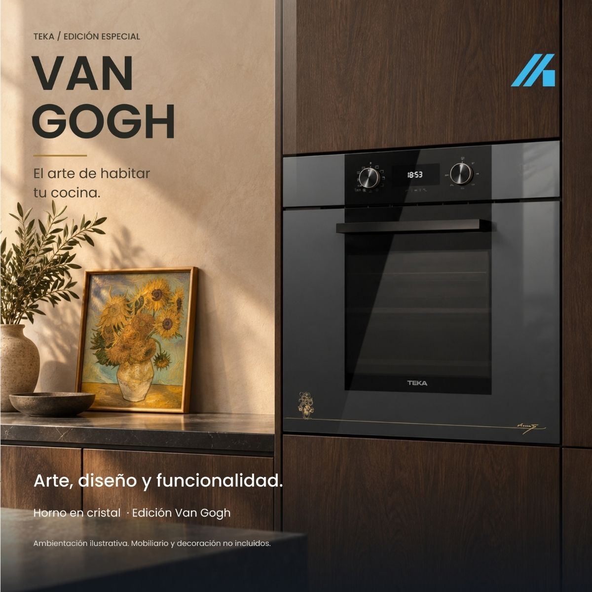 Horno Eléctrico Empotrable Teka Maestro HLB 84 Van Gogh 60 cm Cristal Negro – TK-111000098