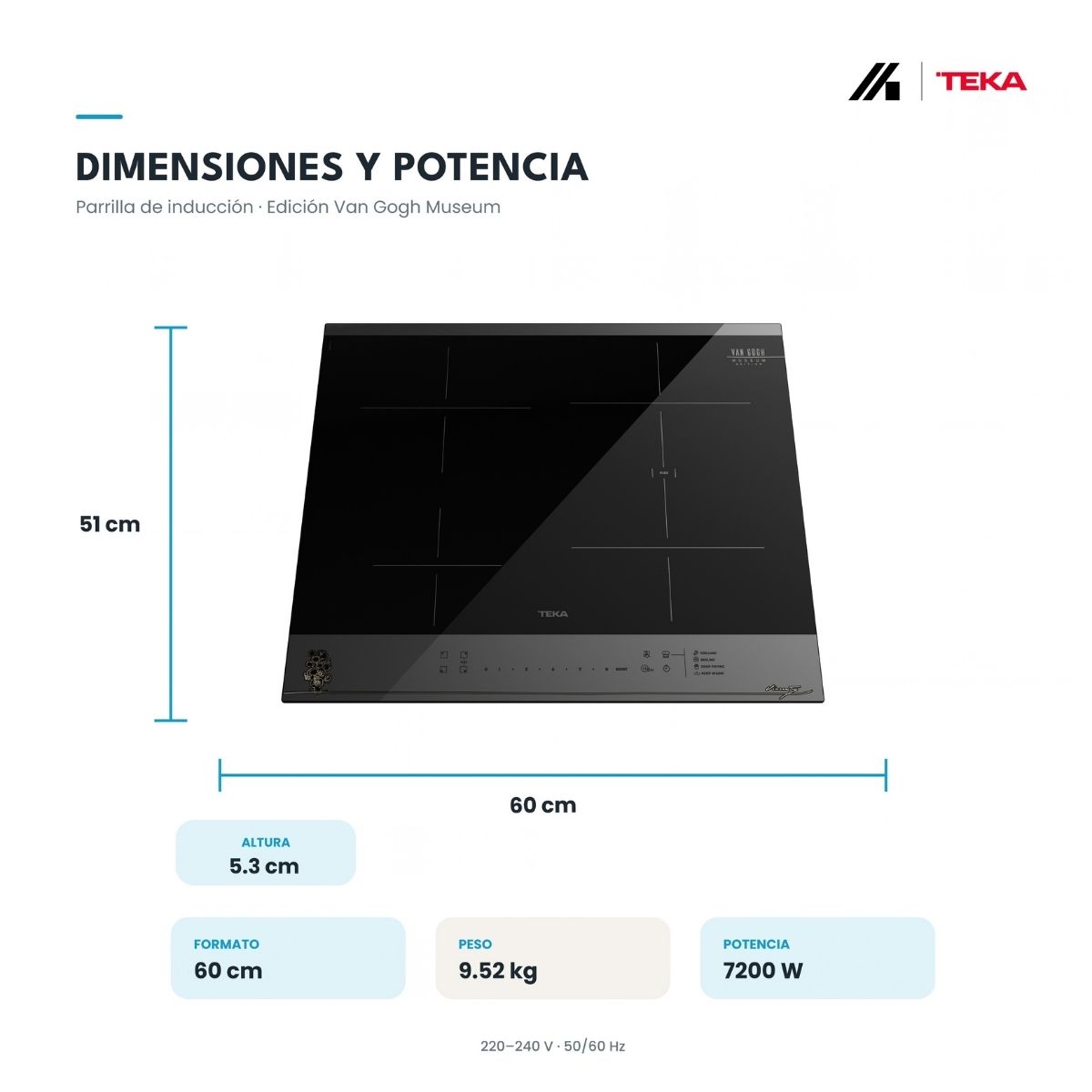 Parrilla de Inducción Teka Maestro IBF 64 Van Gogh 60 cm 4 Zonas – TK-112510049