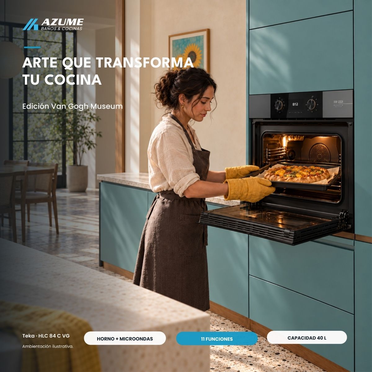 Horno Eléctrico con Microondas Empotrable Teka Maestro HLC 84 Van Gogh 40 L – TK-111160037