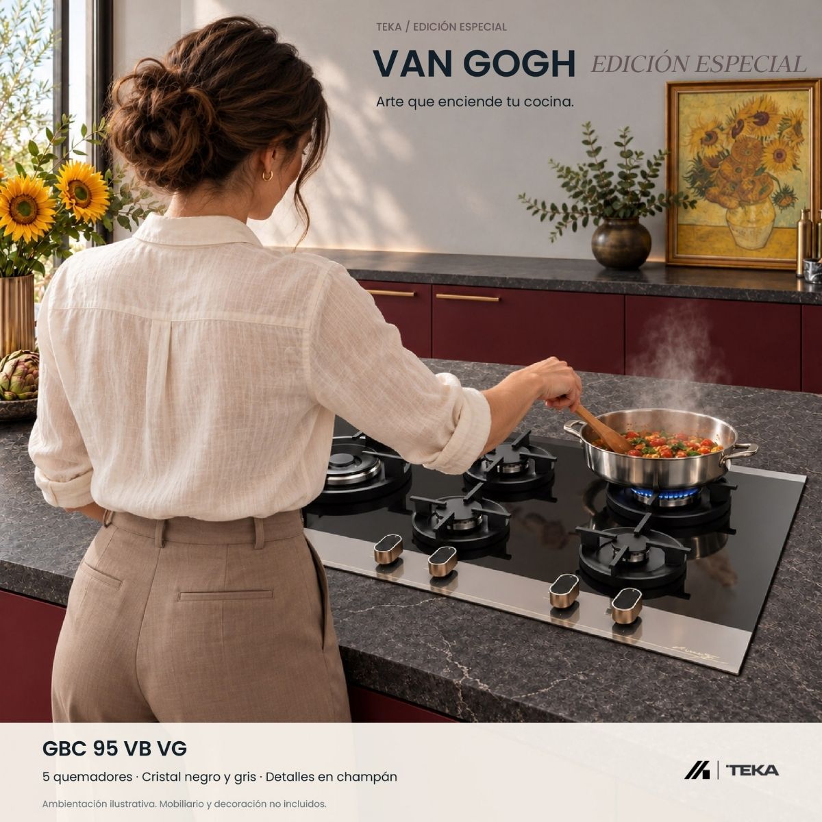 Parrilla de Gas Empotrable Teka Maestro GBC 95 Van Gogh 90 cm 5 Quemadores – TK-112570246 Parrilla de Gas Empotrable Teka Maestro GBC 95 Van Gogh 90 cm 5 Quemadores – TK-112570246