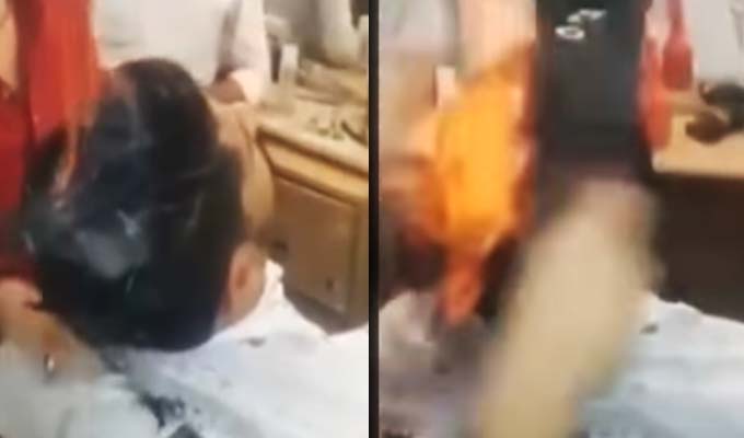 India: cortarse el cabello con fuego es la última tendencia