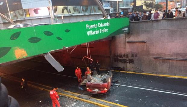 San Isidro: auto cayó desde el puente Villarán