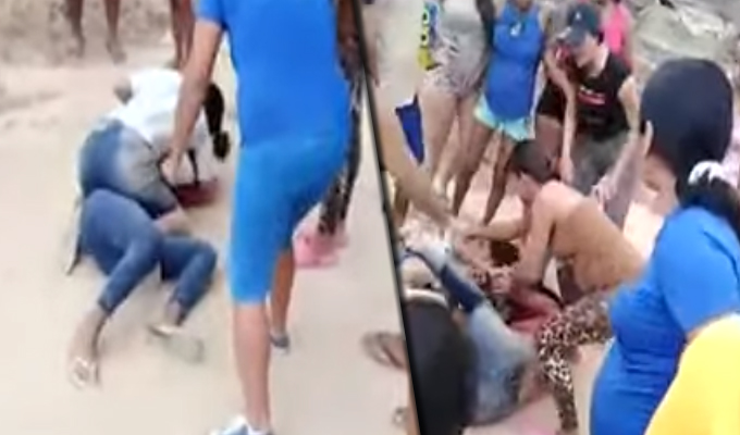 Tumbes: mujeres arman pelea callejera por el amor de un hombre