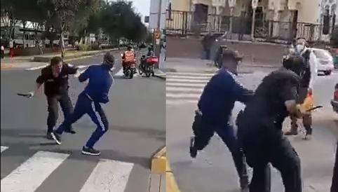Sujeto agredió a golpes a policía en los exteriores de la Embajada de Venezuela