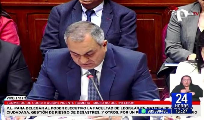 Ministro del Interior asiste al Congreso y sustenta normas de seguridad