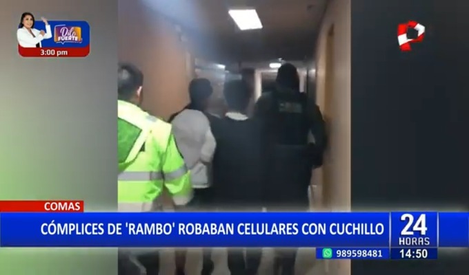 Comas: capturan a cómplices de 'Rambo' cuando robaban celulares con un cuchillo