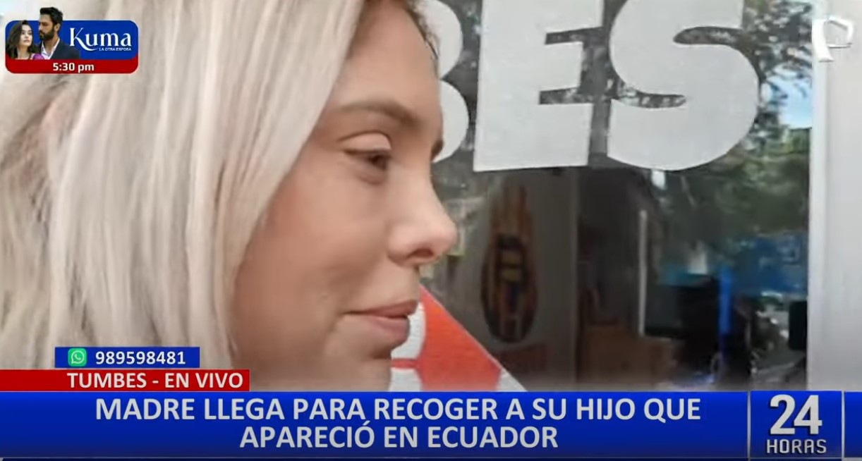 Madre viaja a Tumbes para reencontrarse con su hijo desaparecido y encontrado en Ecuador
