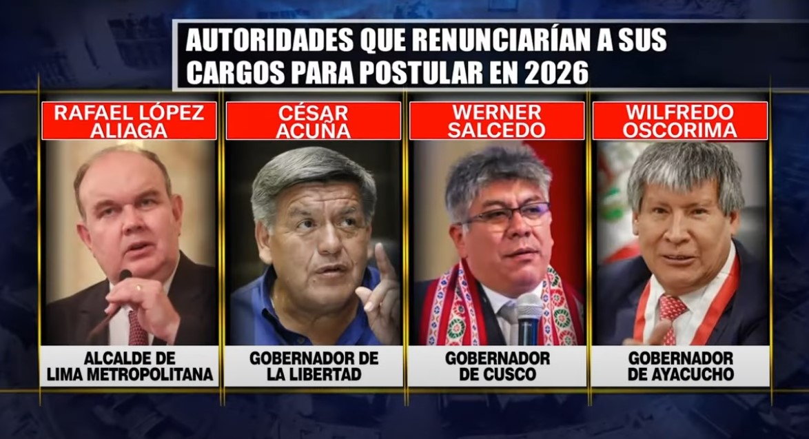 Aliaga, Acuña y Oscorima estarían evaluando renunciar a sus cargos para elecciones 2026