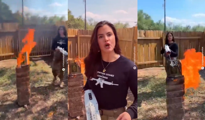 Candidata republicana en Texas quema un Corán con lanzallamas: "acabaré con el Islam"