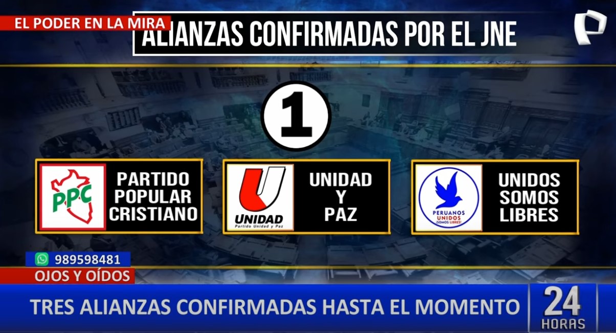 JNE confirma inscripción de tres alianzas políticas rumbo a elecciones 2026