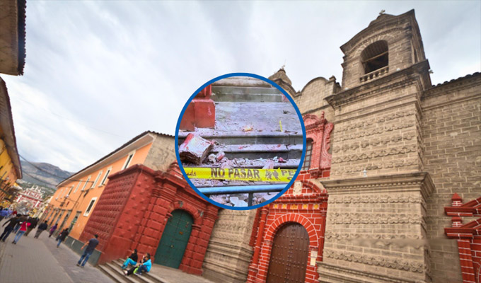 Un muerto y varios heridos de consideración deja caída de cornisa de una iglesia en Ayacucho