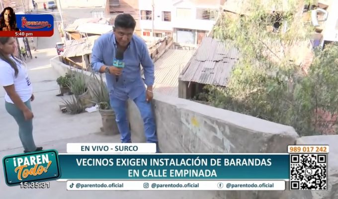 Surco: Vecinos exigen colocación de barandas en calle empinada