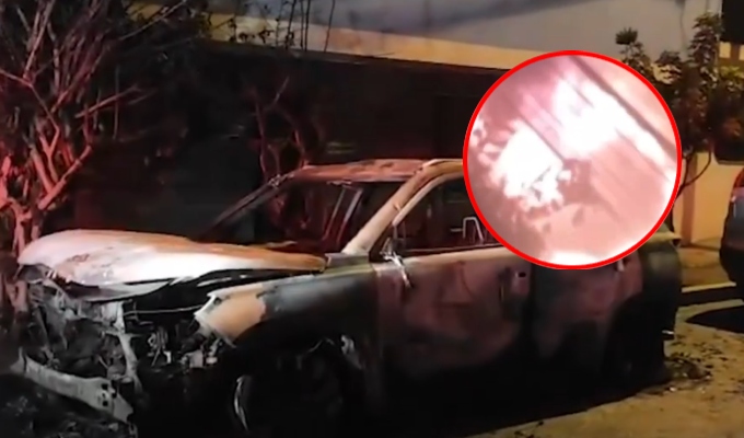 Incendian camioneta del comandante de la comisaría de Huacho