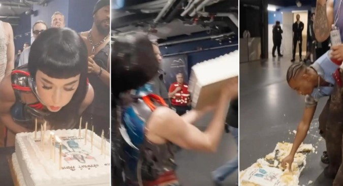 Katy Perry genera polémica tras lanzar su torta de cumpleaños al suelo