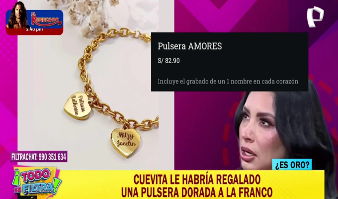 Christian Cueva le habría regalado una pulsera de menos de S/90 a Pamela Franco por aniversario