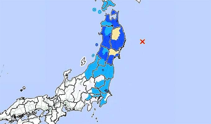 Terremoto de magnitud 6.9 sacudió el noreste de Japón: hasta el momento se han registrado 10 réplicas