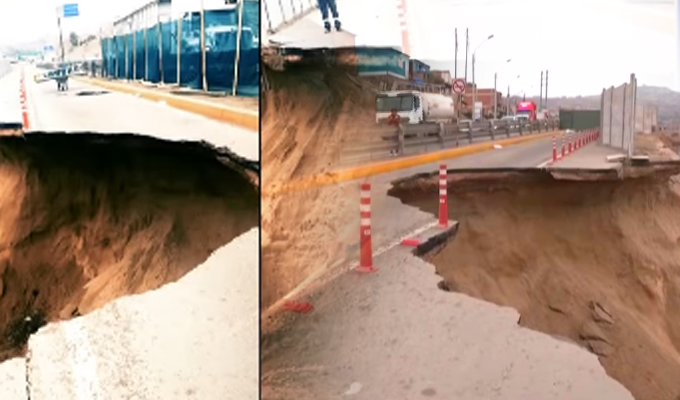 Atención conductores: Aparece enorme forado en plena avenida Néstor Gambetta en Ventanilla