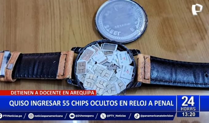 Arequipa: Intervienen a docente tras intentar ingresar a penal con 55 chips ocultos en reloj