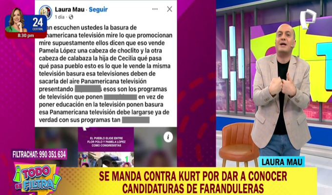 Kurt Villavicencio desmiente a Laura Mau: “En Panamericana no hacemos campaña a nadie”