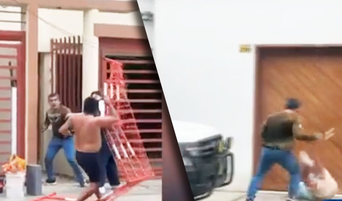 Vecino pelea con un cuchillo por obras en un edificio en Trujillo