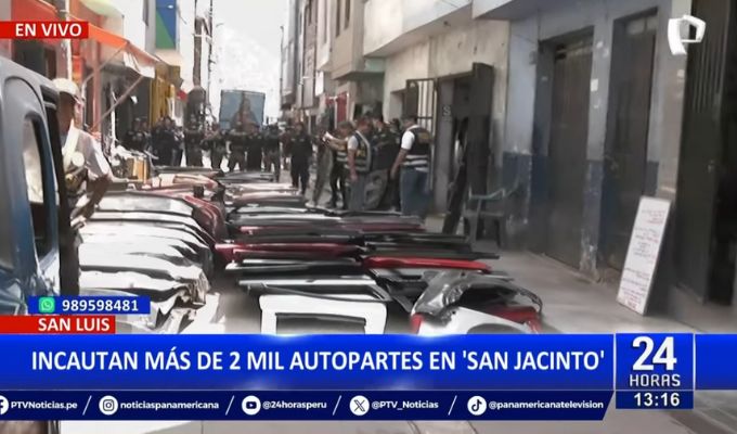 San Luis: Incautan más de un millón de soles en autopartes tras operativo en San Jacinto
