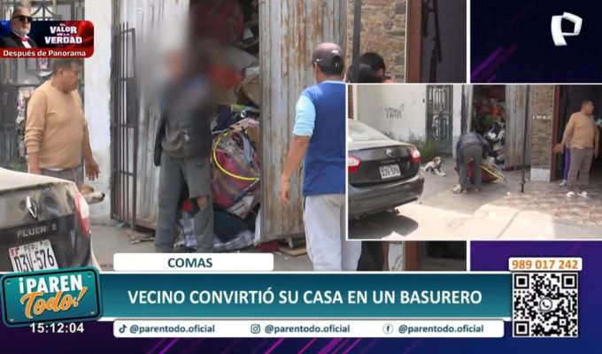 Comas: Vecino con alteraciones mentales convirtió su casa en un basurero
