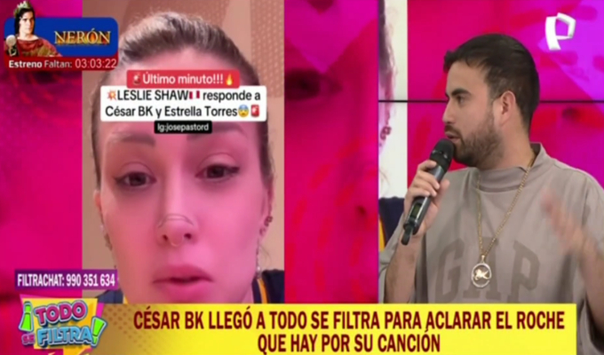 César BK responde a Leslie Shaw por criticas: “Me importa un pepino lo que opine de mi”
