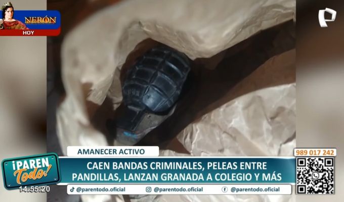 SJL: Presuntos extorsionadores dejan granada en la puerta de colegio