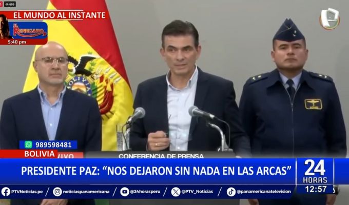 Rodrigo Paz, presidente de Bolivia: "El presupuesto ya se gastó, nos dejaron sin nada"