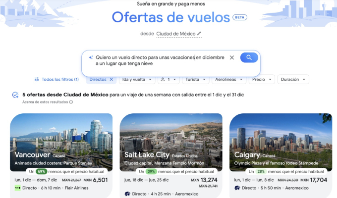 Google lanza “Ofertas de vuelos”: función permite encontrar viajes más baratos gracias a la IA